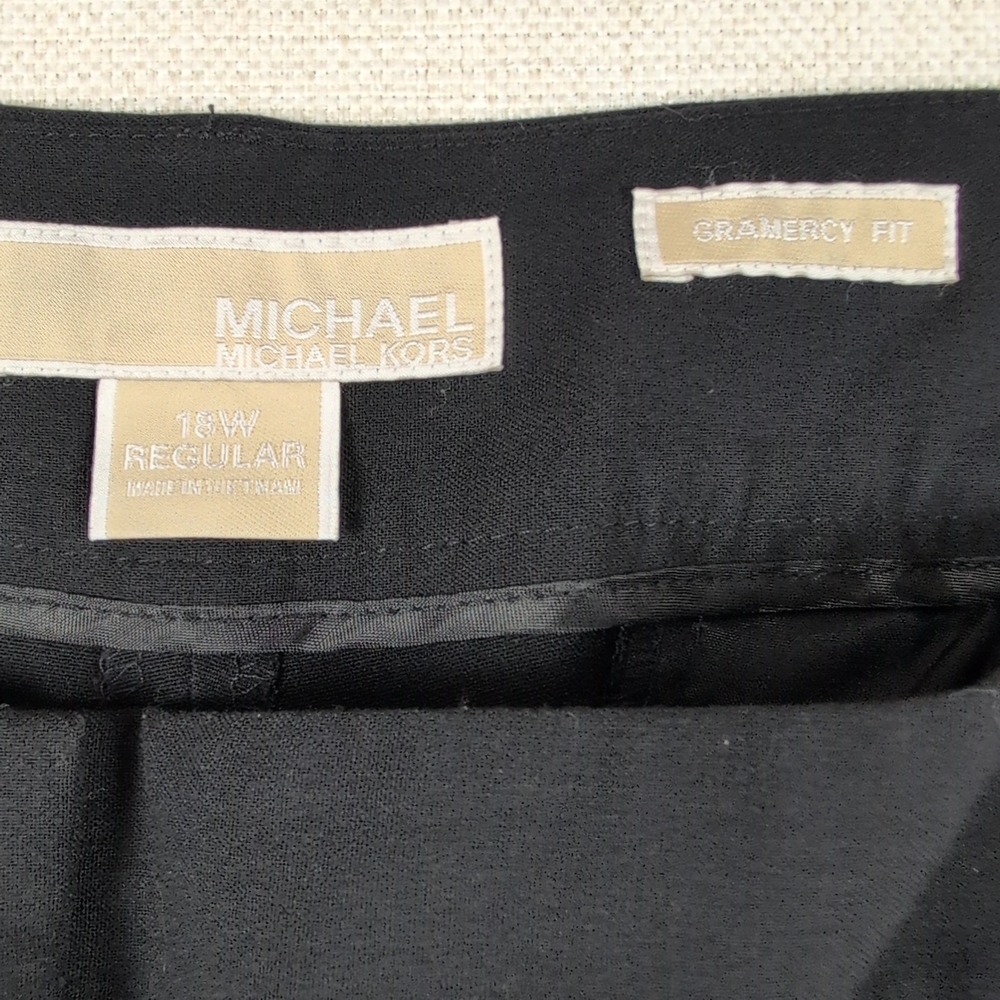 Michael Kors Gramercy Fit Dress Pants Women 18W Regular Black Straight Leg - Picture 7 of 12